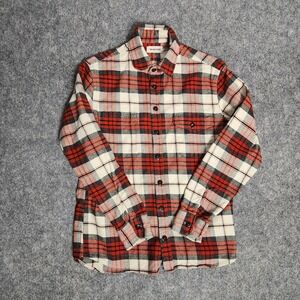 Taylor Stitch The Crater Flannel Shirt Men S 38 Red Scotch Plaid Organic Cotton